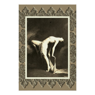 Sepia-Plakat mit Vintage-Tänzerin Poster