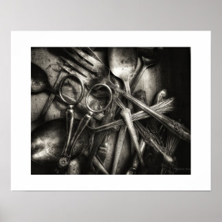 Sepia-Posterndruck 'Alltagsgegenstände' Poster