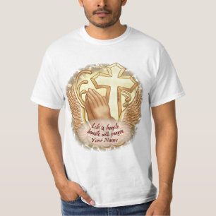 Sepia Prayer Hands Christlich T-Shirt