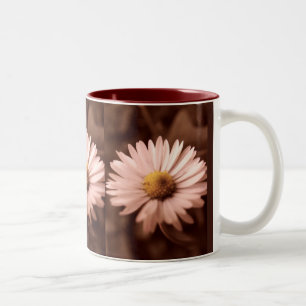 Sepia rosa Blume Zweifarbige Tasse
