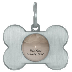 Sepia Rose Art Pet ID Tag Tiermarke