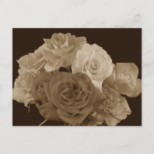 Sepia Rose Bouquet Postkarte