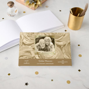 Sepia Rose Fotovorlage Goldenes Jahr Gästebuch