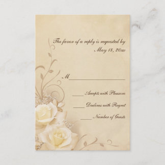 Sepia-Rose-RSVP-Karten RSVP Karte
