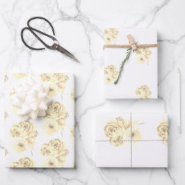 Sepia Rose Wrapping Paper Set Geschenkpapier Set