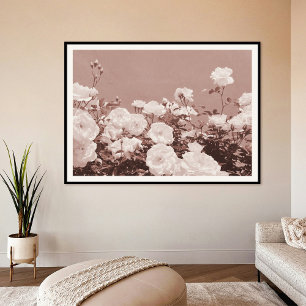 Sepia-Rosen Floralgarten Foto Kunst Druck Poster