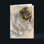 Sepia-Rosen-glücklicher 90. Geburtstag Karte<br><div class="desc">Schöne Rose im Sepia,  einen antiken Blick gebend.</div>