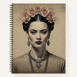 Sepia-Rosen-Muse-Notebook Notizbuch