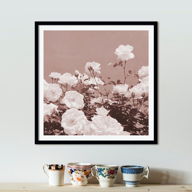 Sepia Roses Floral Garden Photo Art Print Poster (Von Creator hochgeladen)
