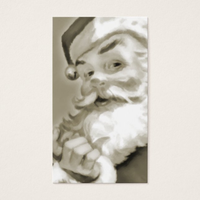 Sepia Santa Gift Tag Business Card (Vorderseite)