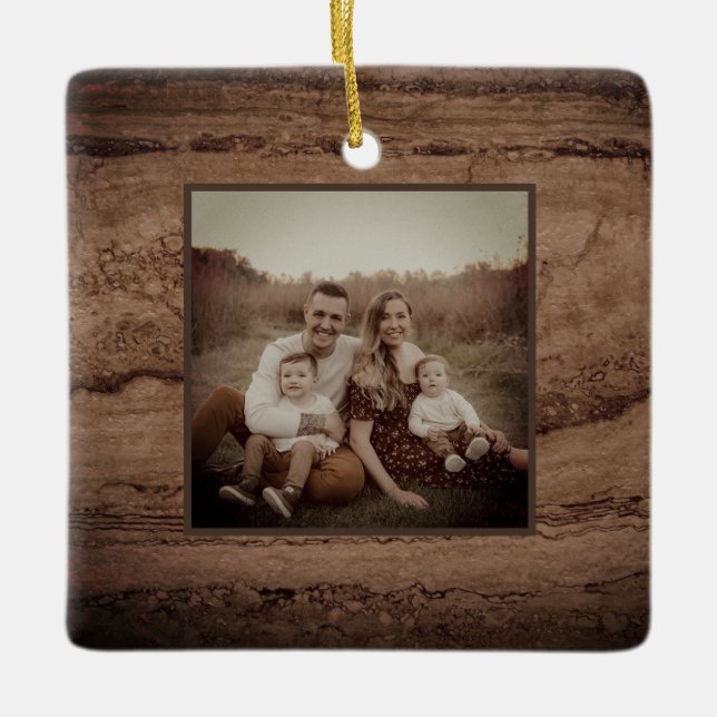 Sepia schwarz-braun-Granitstein Keramikornament (Vorderseite)