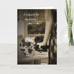 Sepia SIster Bridesmaid Request Card Einladung