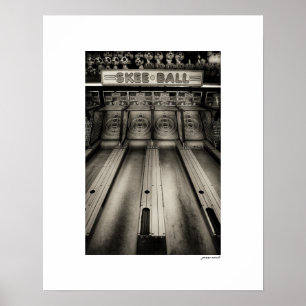 Sepia Skee Ball Arcade Poster Druck