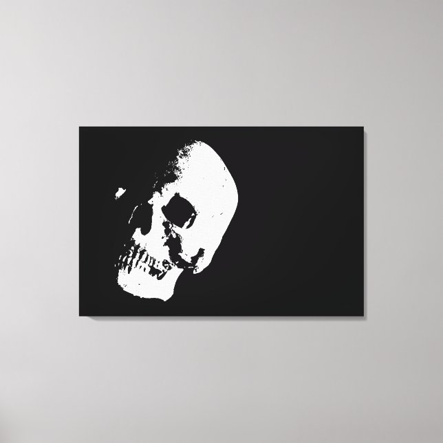 Sepia Skull Pop Art Wrapped Canvas - 3 Leinwand (Vorderseite)