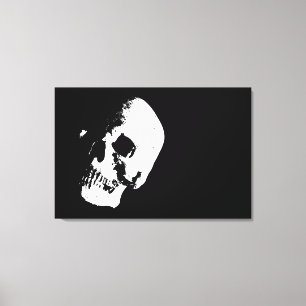 Sepia Skull Pop Art Wrapped Canvas - 3 Leinwand