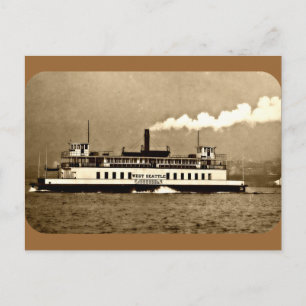 Sepia Steamboat Ferry Postkarte