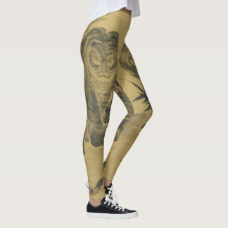 Sepia-Tiger und Bambus Leggings
