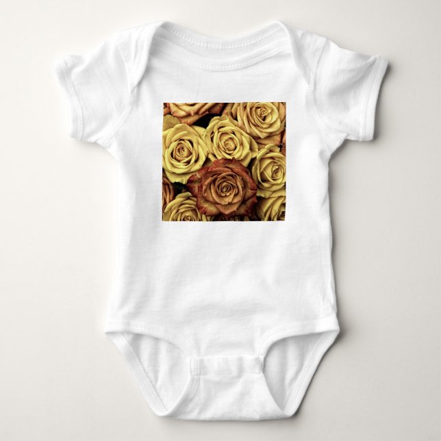 Sepia Tinted Rose Baby Strampler (Vorderseite)