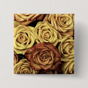 Sepia Tinted Rose Button