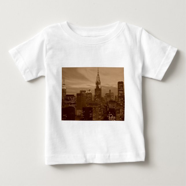Sepia Tone New York City Baby T-shirt (Vorderseite)