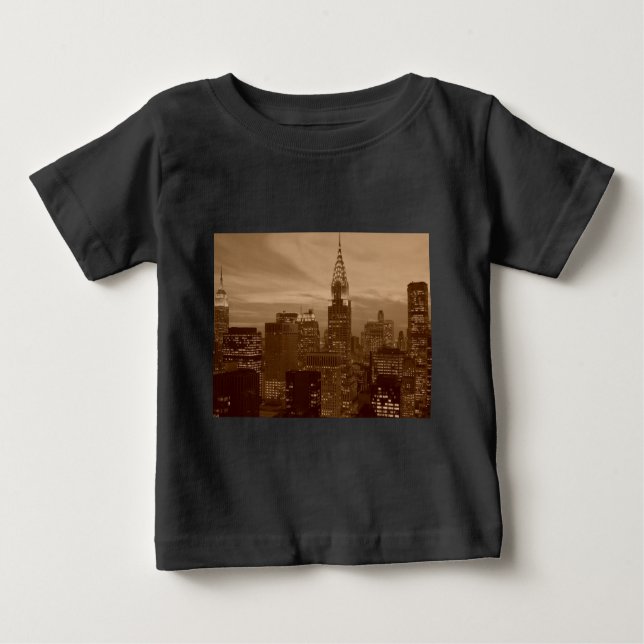 Sepia Tone New York City Baby T-shirt (Vorderseite)