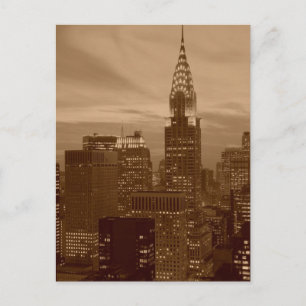 Sepia Tone New York City Postcard Postkarte