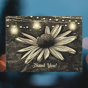 Sepia Toned Coneflower unter Jar Lights Vielen Dan