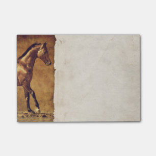 Sepia Toned Rustic Horse Art Post-it Klebezettel