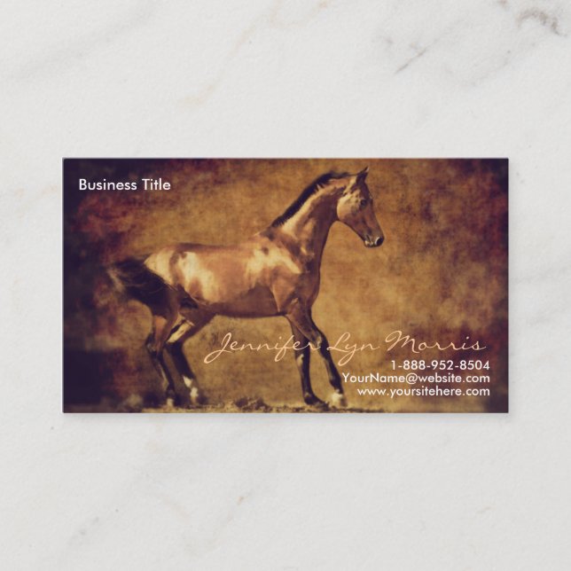 Sepia Toned Rustic Horse Art Visitenkarte (Vorderseite)