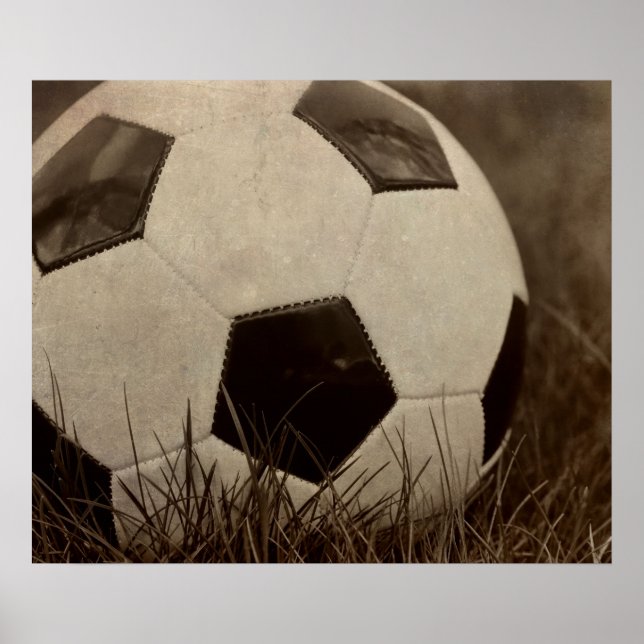 Sepia Toned Soccer Ball Poster (Vorne)