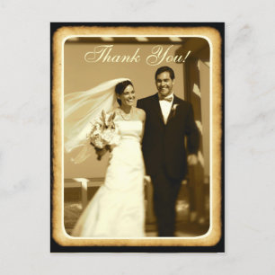 Sepia toned Vintage Hochzeit danke Ihnen Postkarte