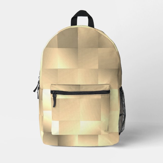 Sepia Tones in Square Pattern Bedruckter Rucksack (Vorderseite)