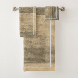 Sepia Tones Ombre Streifen Badhandtuch Set