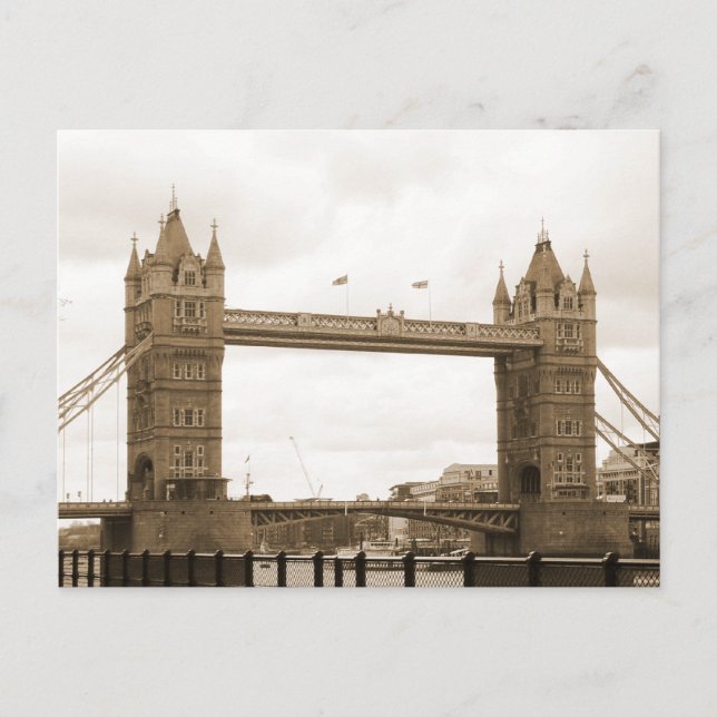 Sepia Tower Bridge Postkarte (Vorderseite)