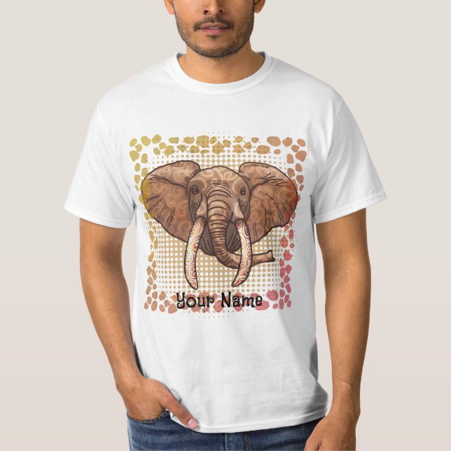 Sepia Tribal Elephant T - Shirt (Vorderseite)