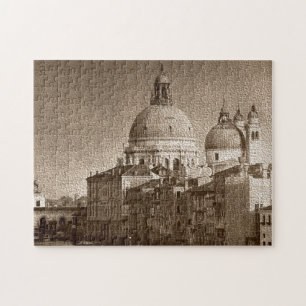 Sepia Venice Grand Canal Piazza San Marco Salute Puzzle