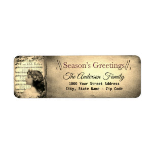 Sepia Vintag Season's Greetings Label