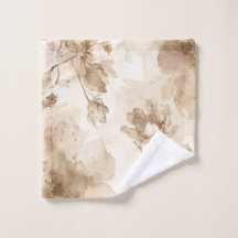 Sepia-Vintage-Blumen-Aquarell-Botanik-Gemälde