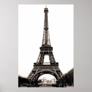 Sepia Vintage Eiffelturm Paris Reise Poster