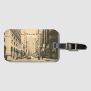 Sepia-Vintage San Francisco Downtown Gepäckanhänger