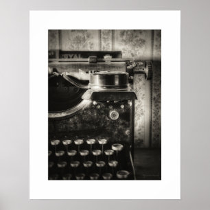 Sepia Vintage Schreibmaschine Poster Druck