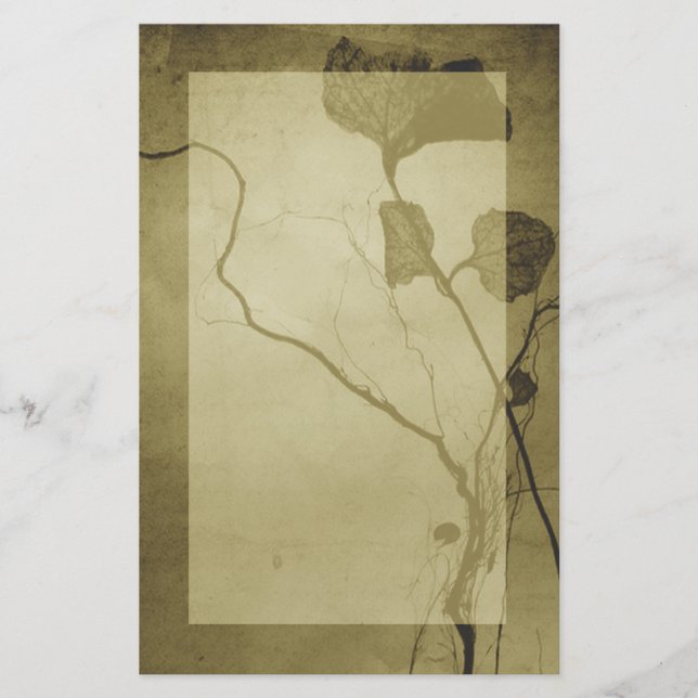 Sepia-Vintages Blatt-Briefpapier Briefpapier (Vorderseite)