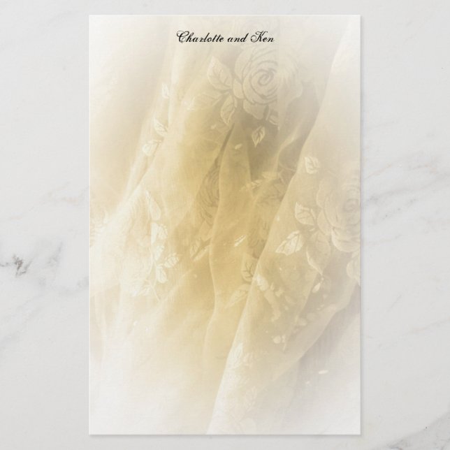 Sepia Voile Briefpapier (Vorderseite)