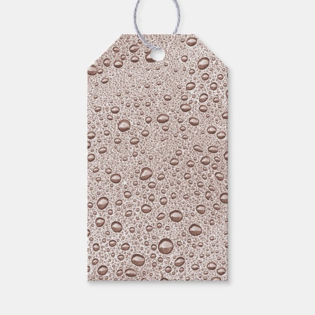 Sepia-Wassertropfen Geschenkanhänger (Vorderseite)