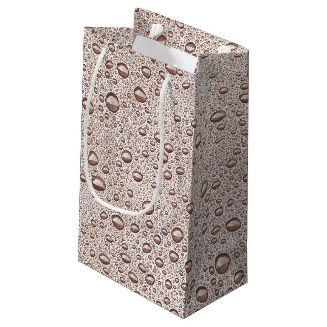 Sepia-Wassertropfen Kleine Geschenktüte (Rückseite Schrägansicht)