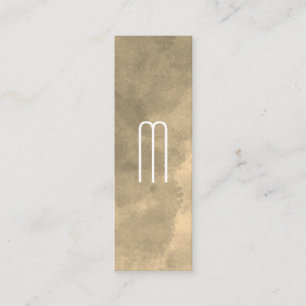 Sepia Watercolor Monogram Mini Visitenkarte