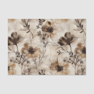 Sepia-Wildblumen Dekoupage Tissue Paper Seidenpapier