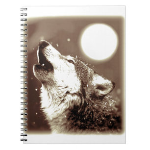 Sepia Wolf & Moon Notizblock