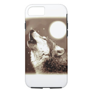 Sepia Wolf & Moon Tough iPhone 7 Fall Case-Mate iPhone Hülle