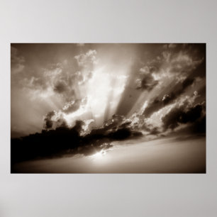 Sepia Wolken, Sky & Sunset Motivierend Freiheit Poster